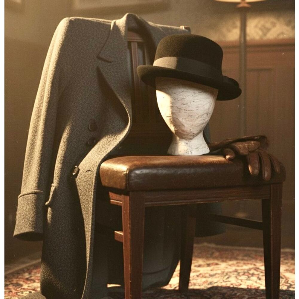 Vintage 1940s Bowler Hat-Henry Pollak NY-Wool Derby-Black-Unisex-Classic-Peaky